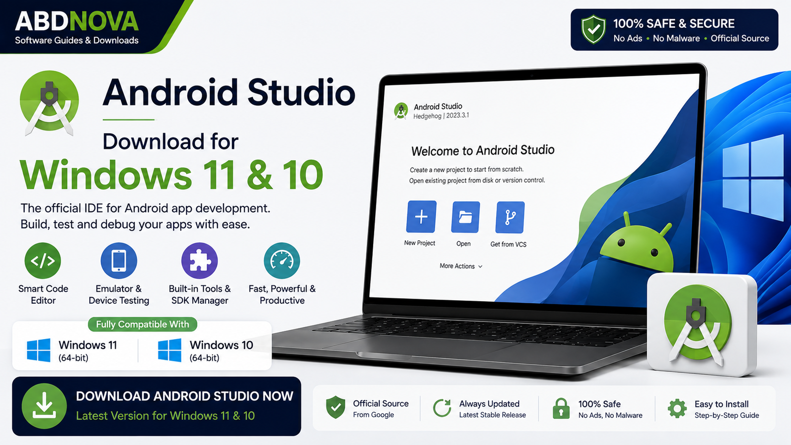 Android Studio Download for Windows 11 and 10