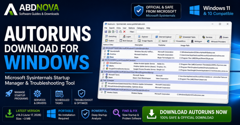 Autoruns Download for Windows