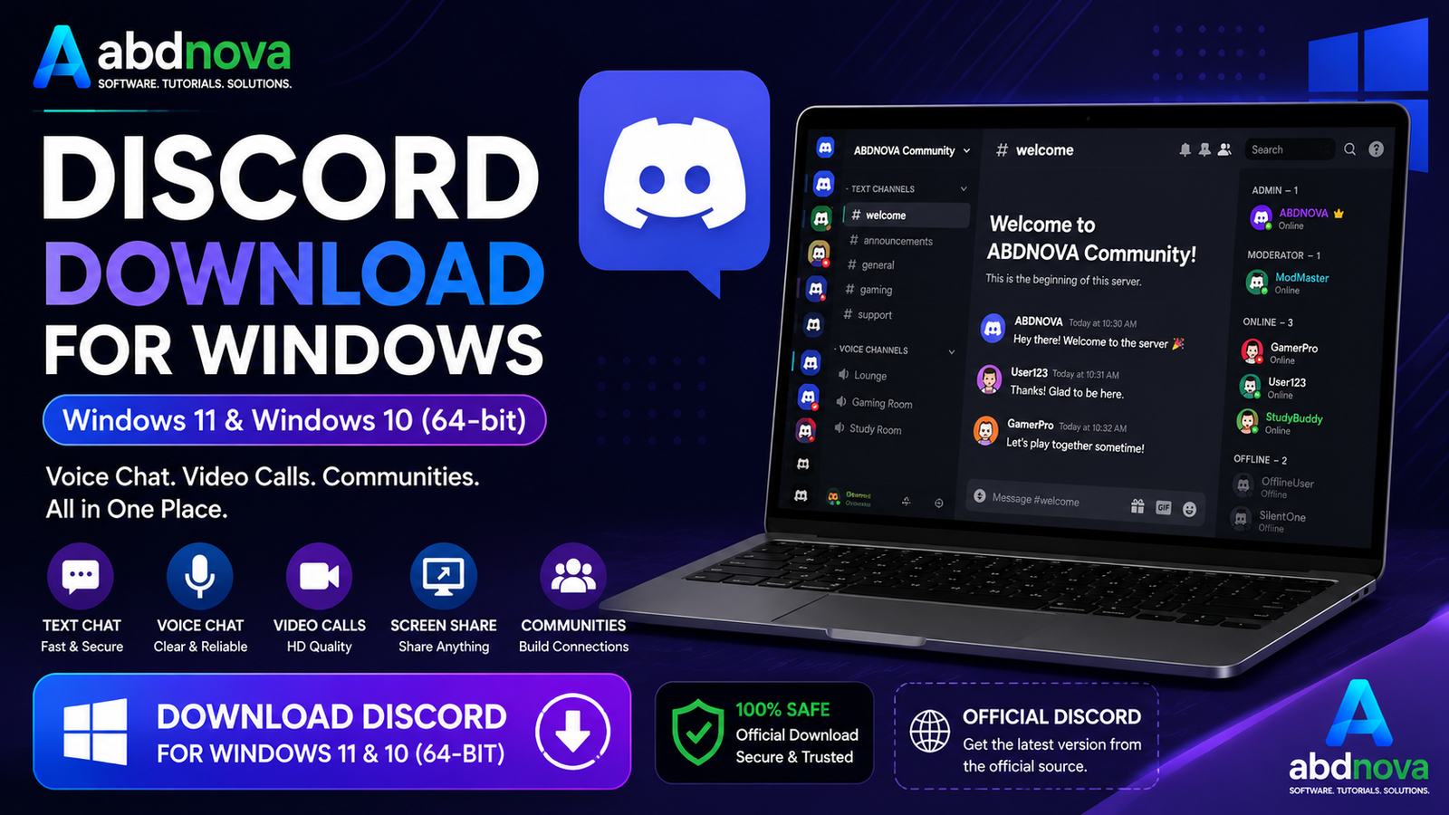 Discord Download for Windows 11 and 10