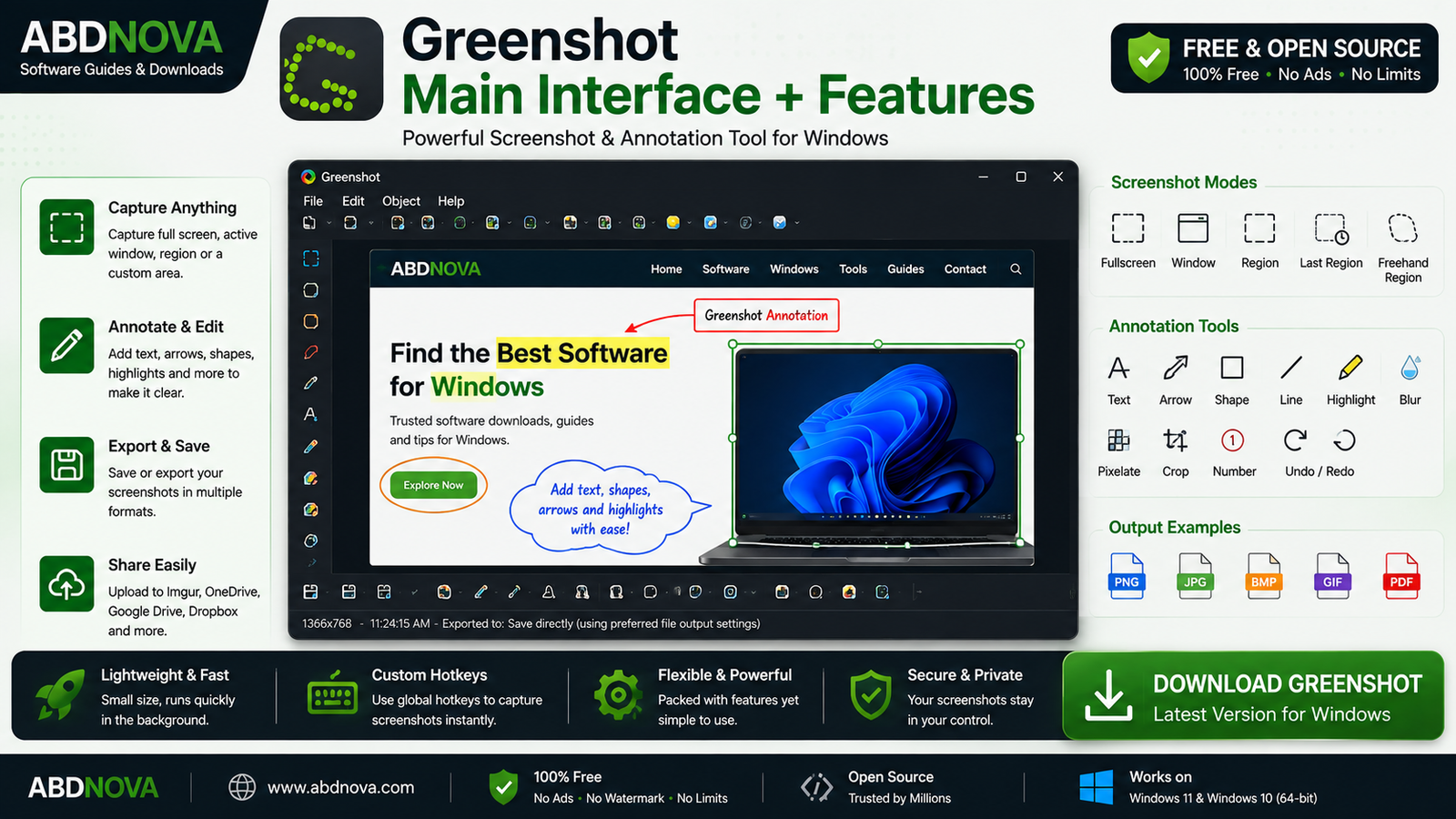 Greenshot Main Interface Screenshot and Annotation Features
