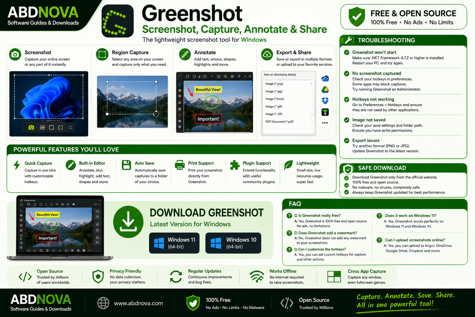 Greenshot Screenshot Region Capture Annotation and Scrolling Capture