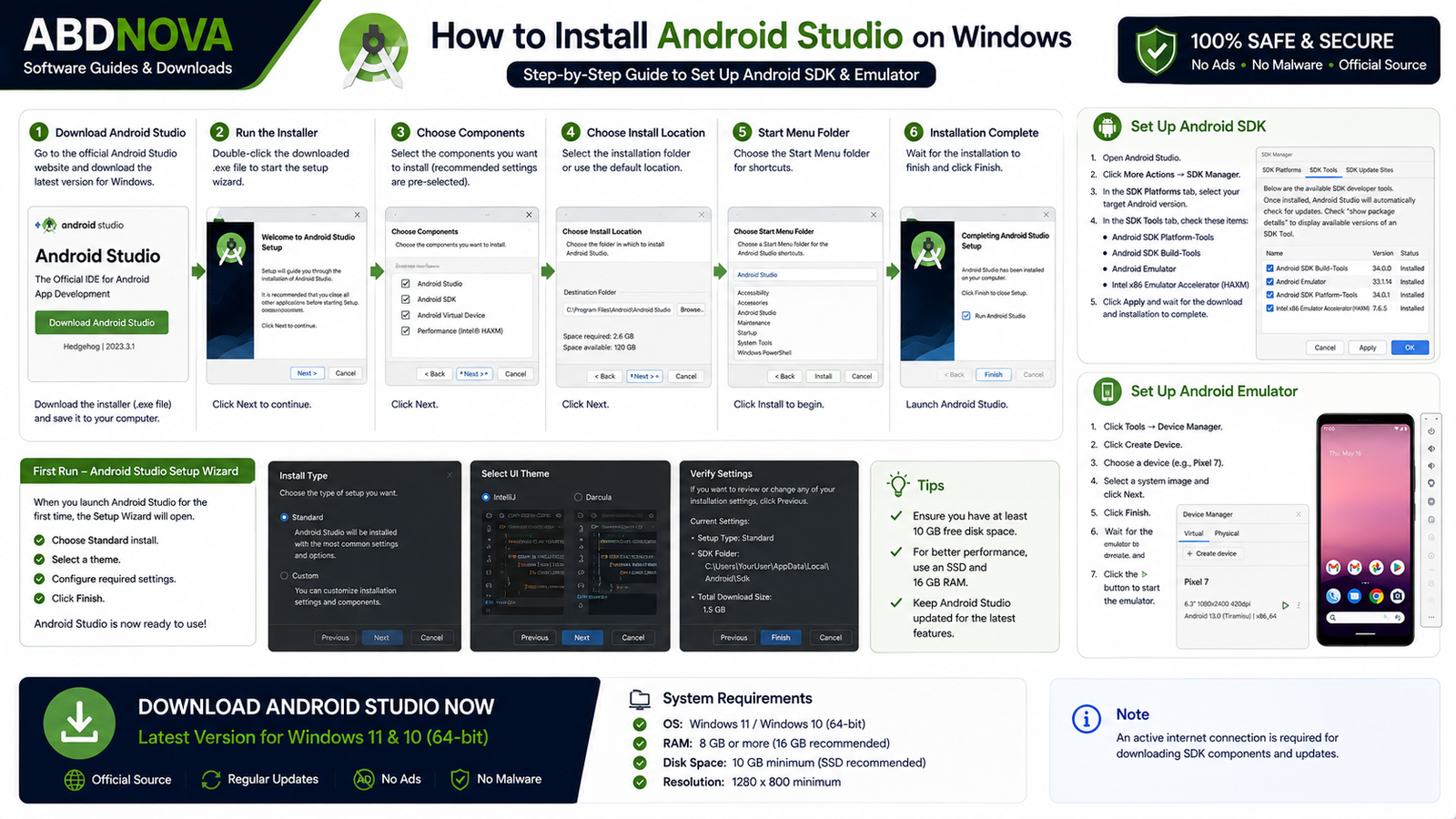How to Install Android Studio on Windows and Set Up Android SDK and Emulator