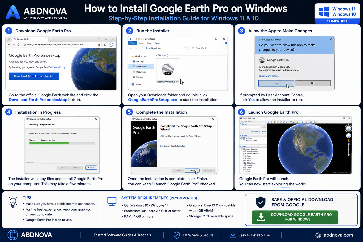 How to Install Google Earth Pro on Windows