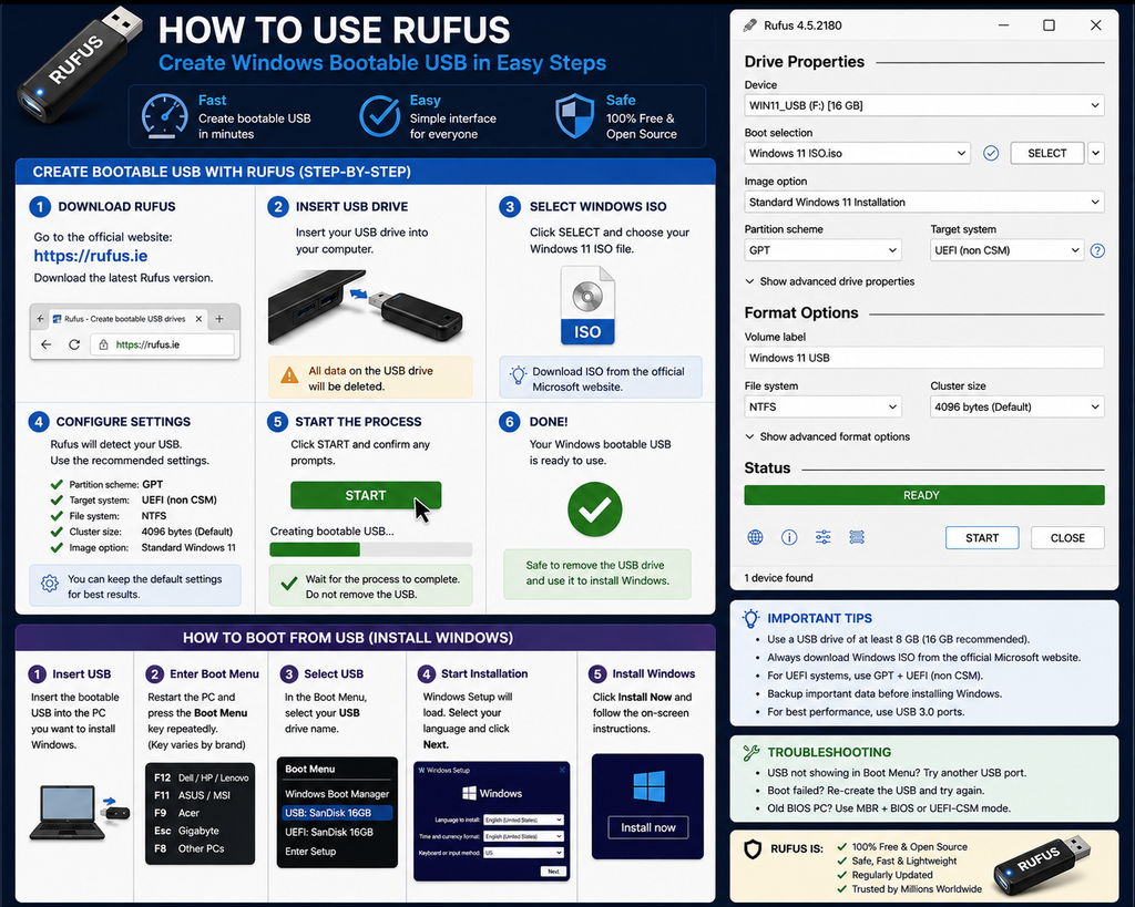 How to Use Rufus to Create a Bootable USB