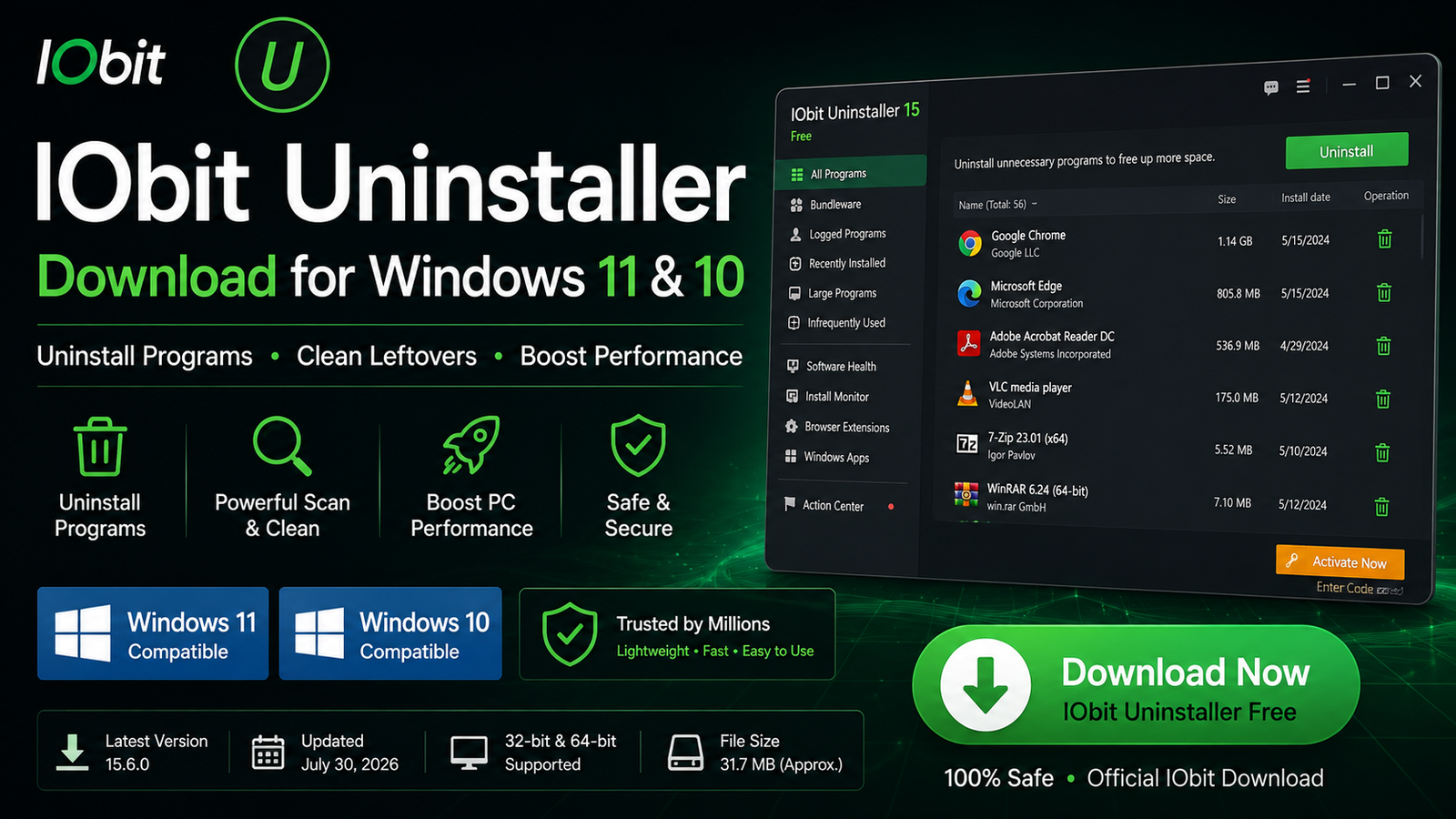 IObit Uninstaller Download for Windows 11 and 10