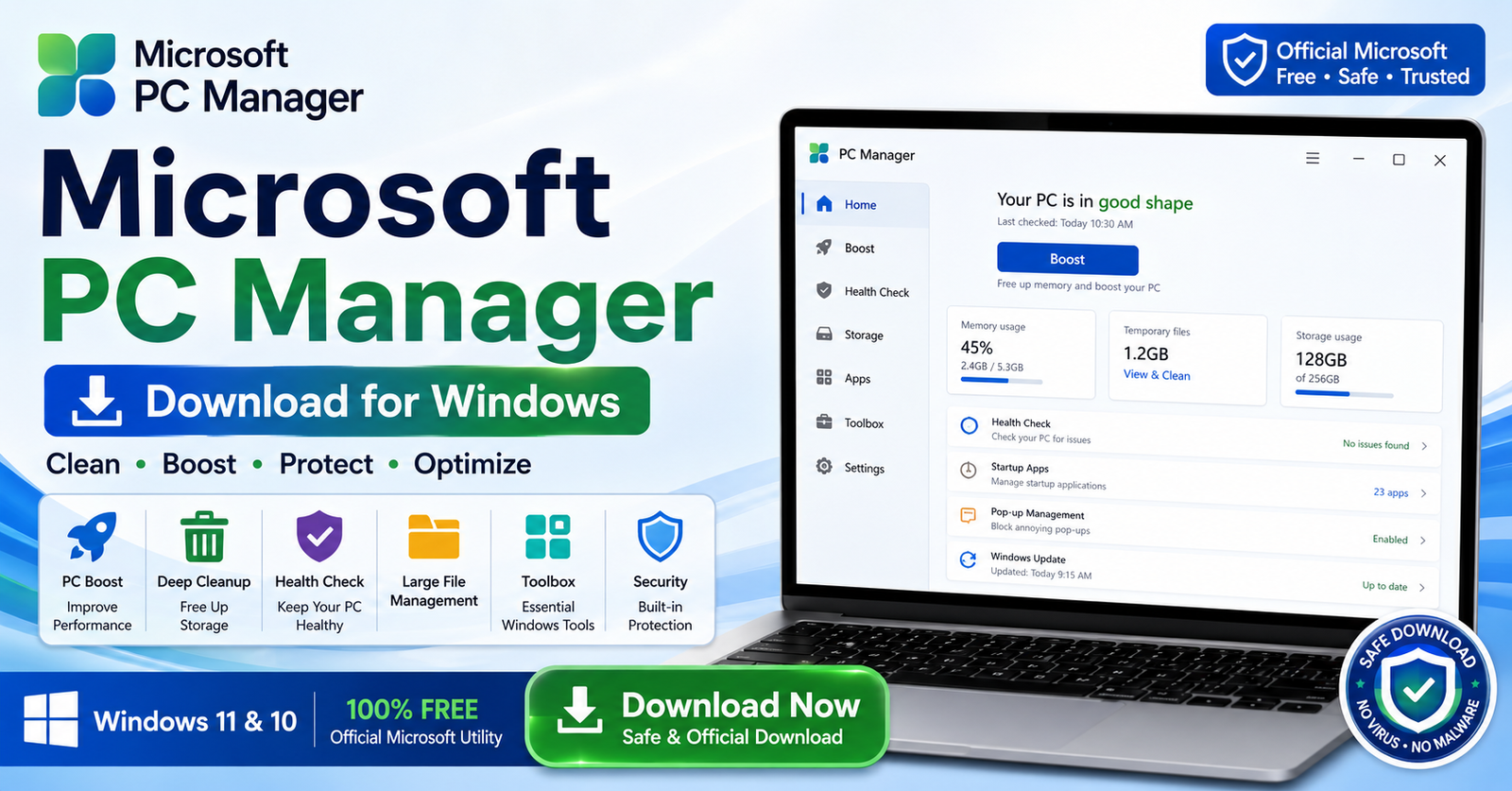 Microsoft PC Manager Download for Windows