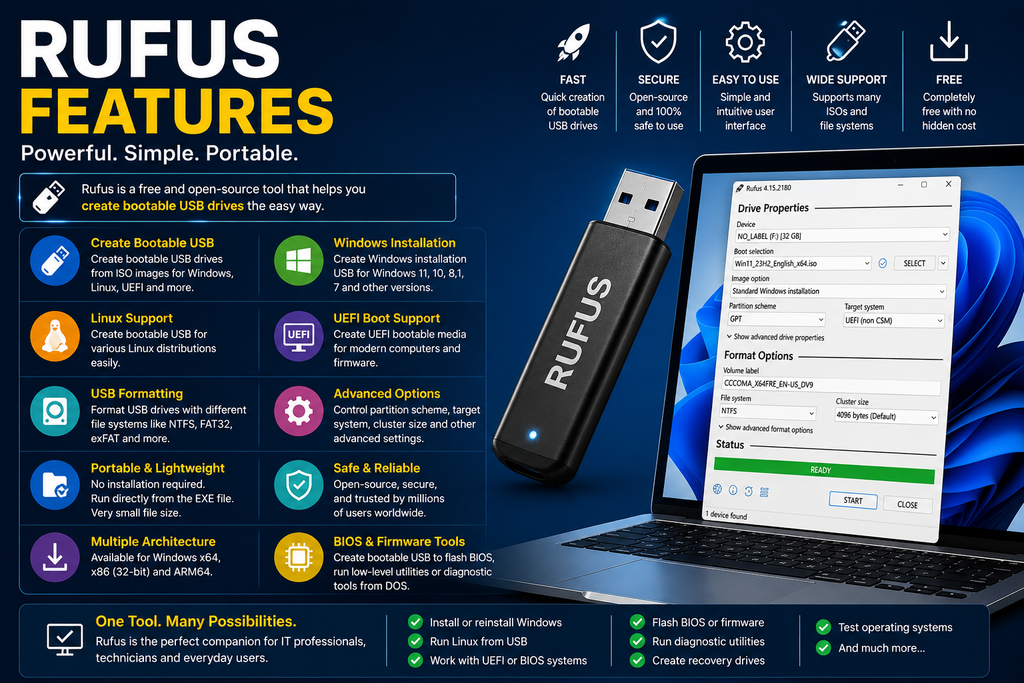 Rufus Features for Windows