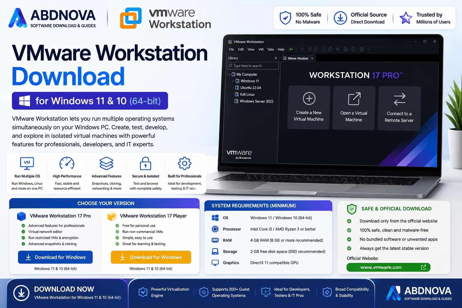 VMware Workstation Download for Windows 11 and 10