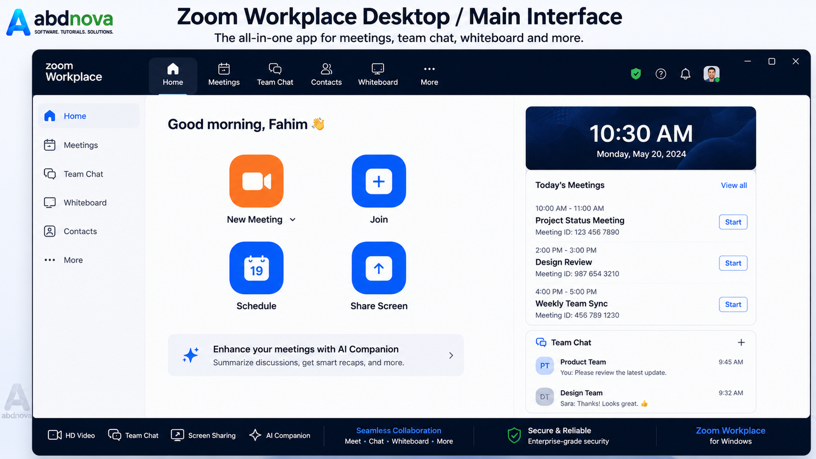 Zoom Workplace Desktop Main Interface