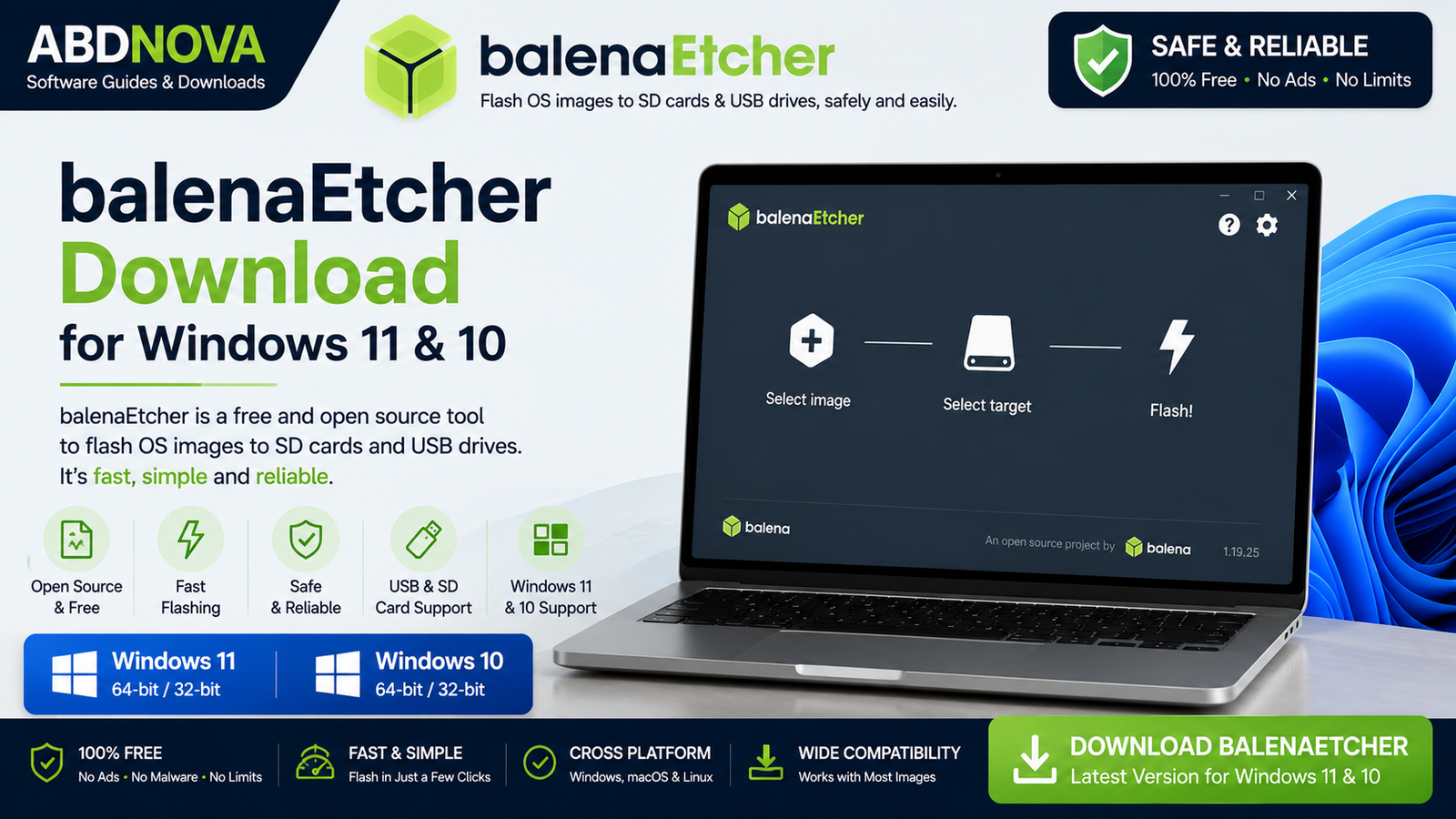 balenaEtcher Download for Windows 11 and 10