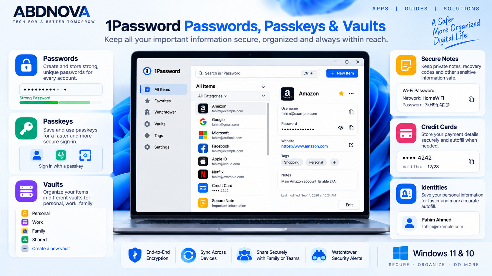 1Password Passwords Passkeys and Vaults