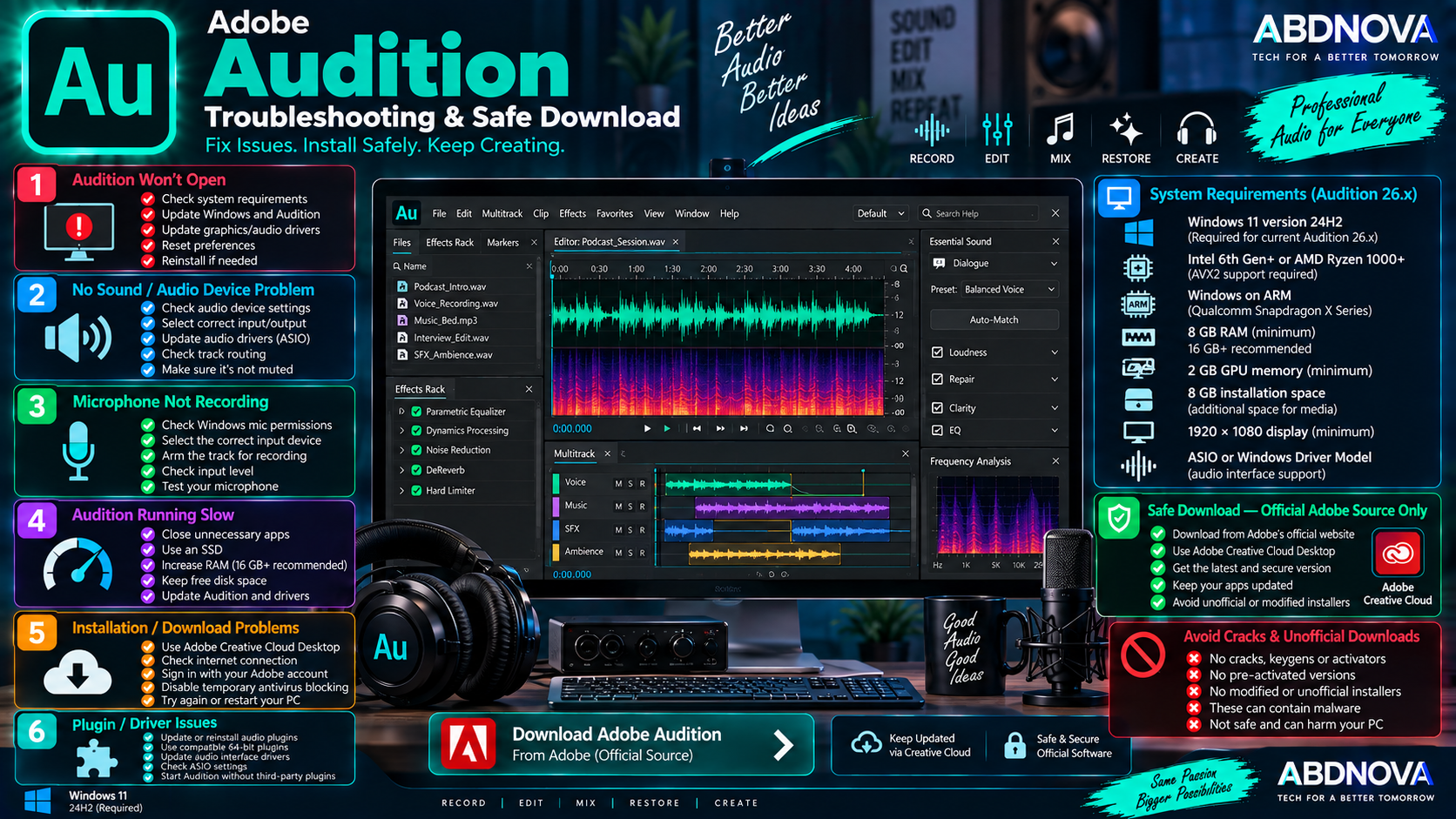 Adobe Audition Troubleshooting and Safe Download