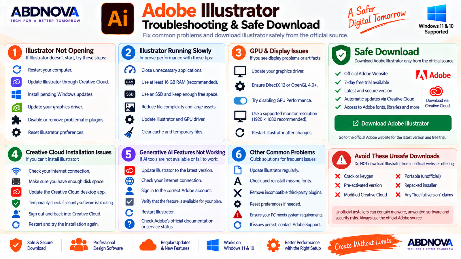 Adobe Illustrator Troubleshooting and Safe Download