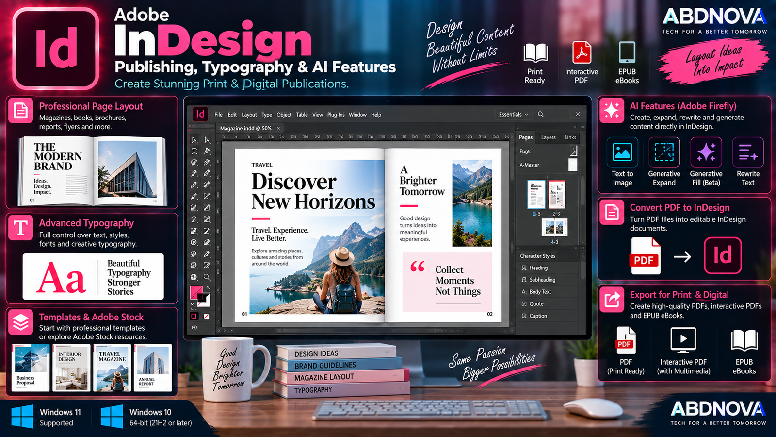 Adobe InDesign Publishing Typography and AI Features