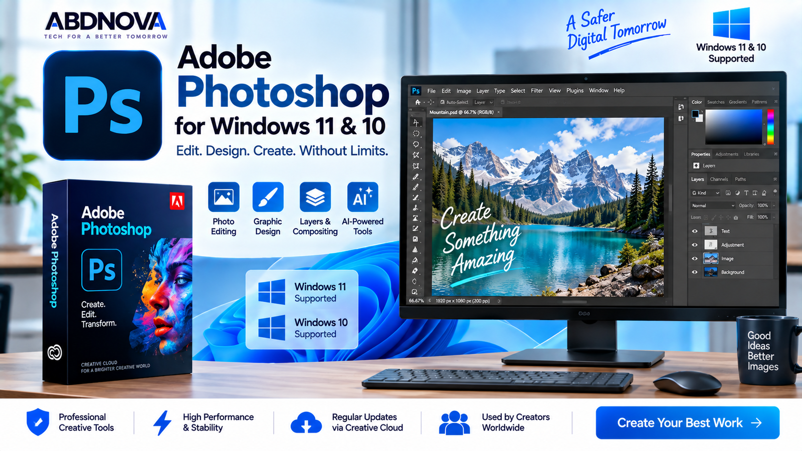Adobe Photoshop for Windows 11 & 10