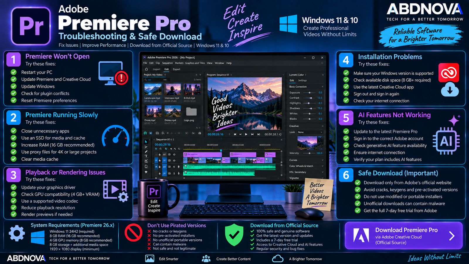 Adobe Premiere Troubleshooting and Safe Download