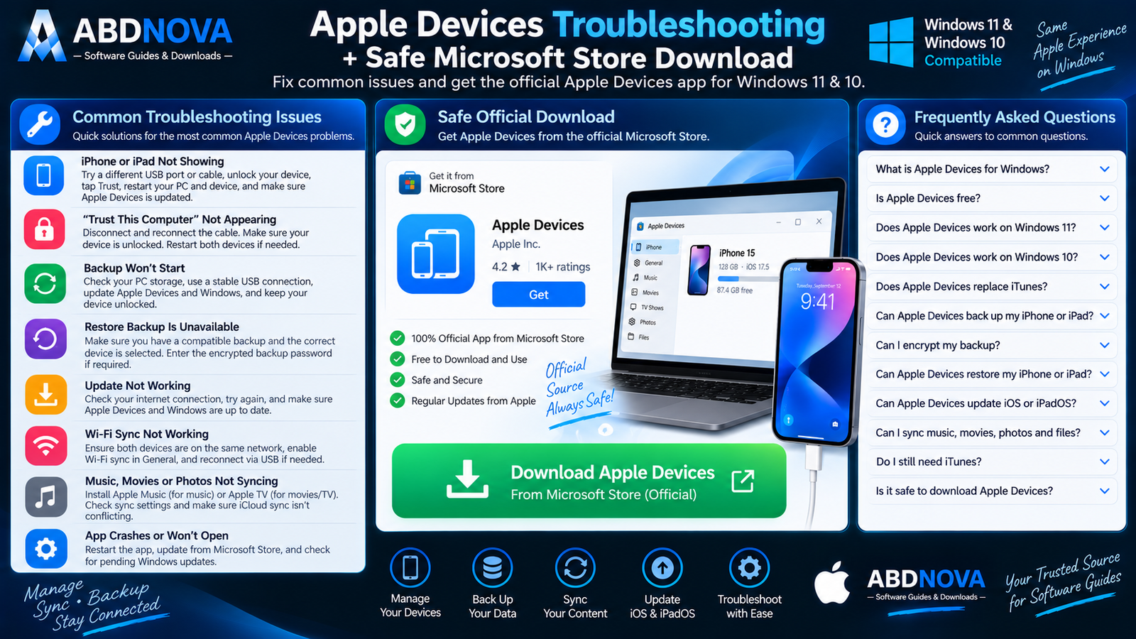 Apple Devices Troubleshooting Safe Microsoft Store Download and FAQ