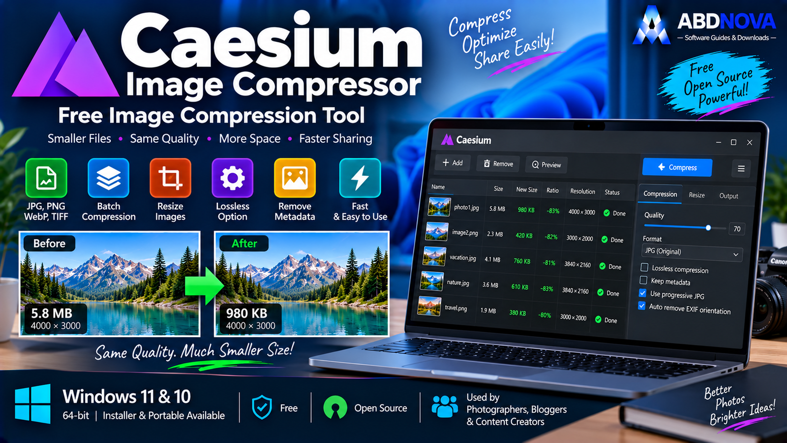 Caesium Image Compressor Download for Windows 11 & 10