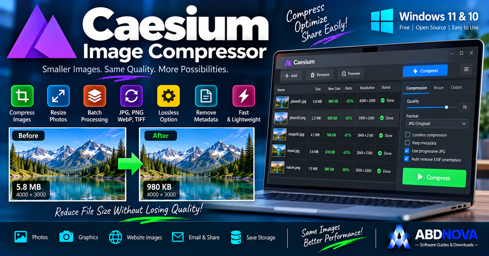 Caesium Image Compressor Download for Windows