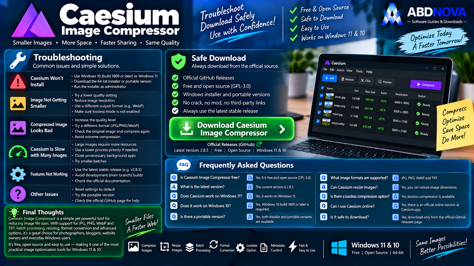 Caesium Image Compressor Troubleshooting Safe Official Download and FAQ