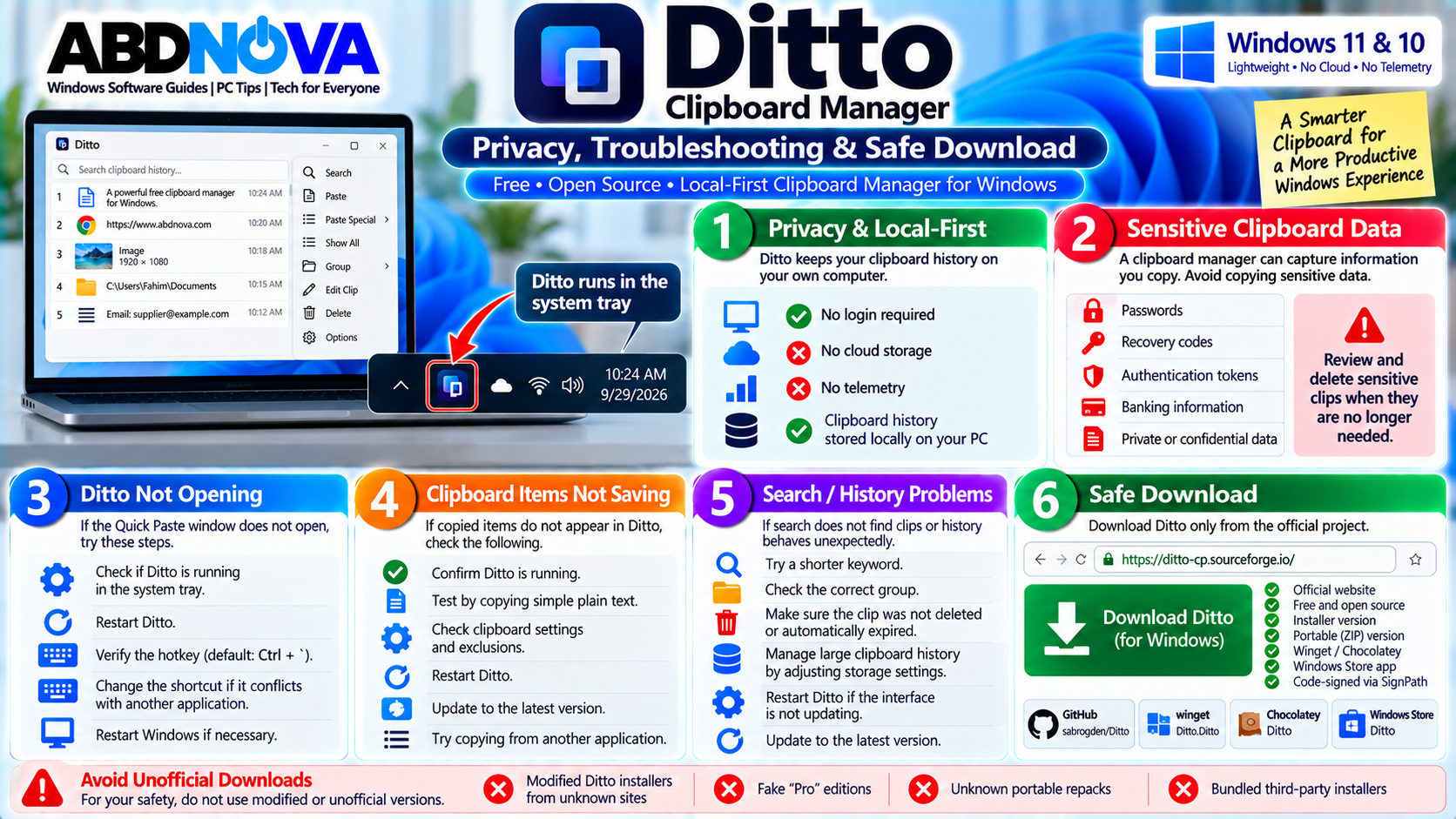 Ditto Privacy Troubleshooting and Safe Download