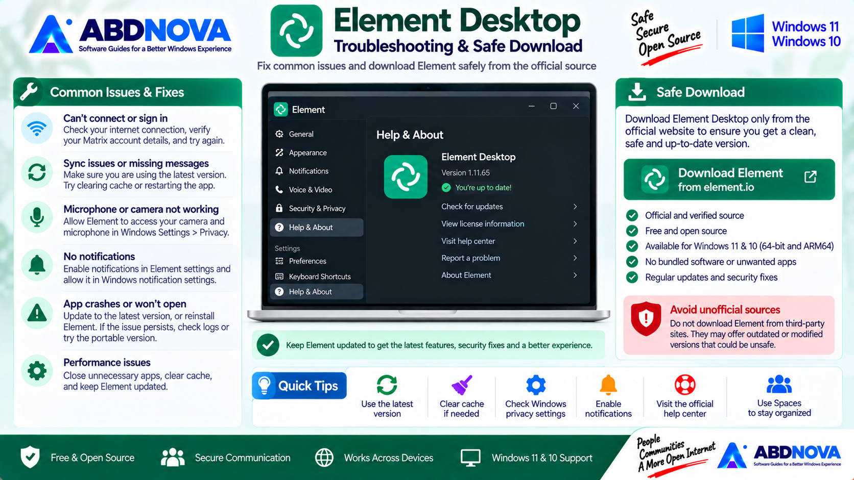 Element Troubleshooting and Safe Download
