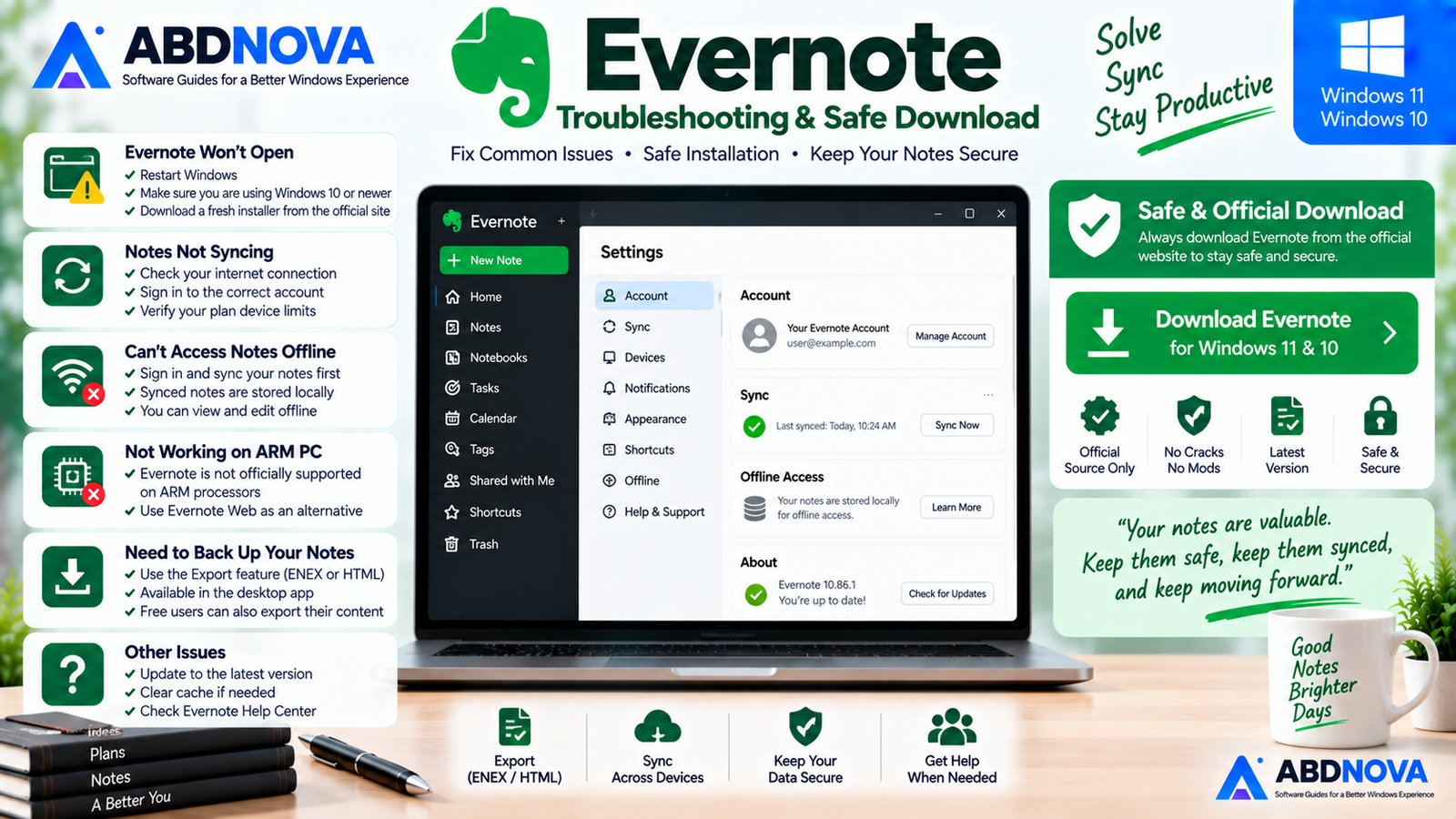 Evernote Troubleshooting and Safe Download