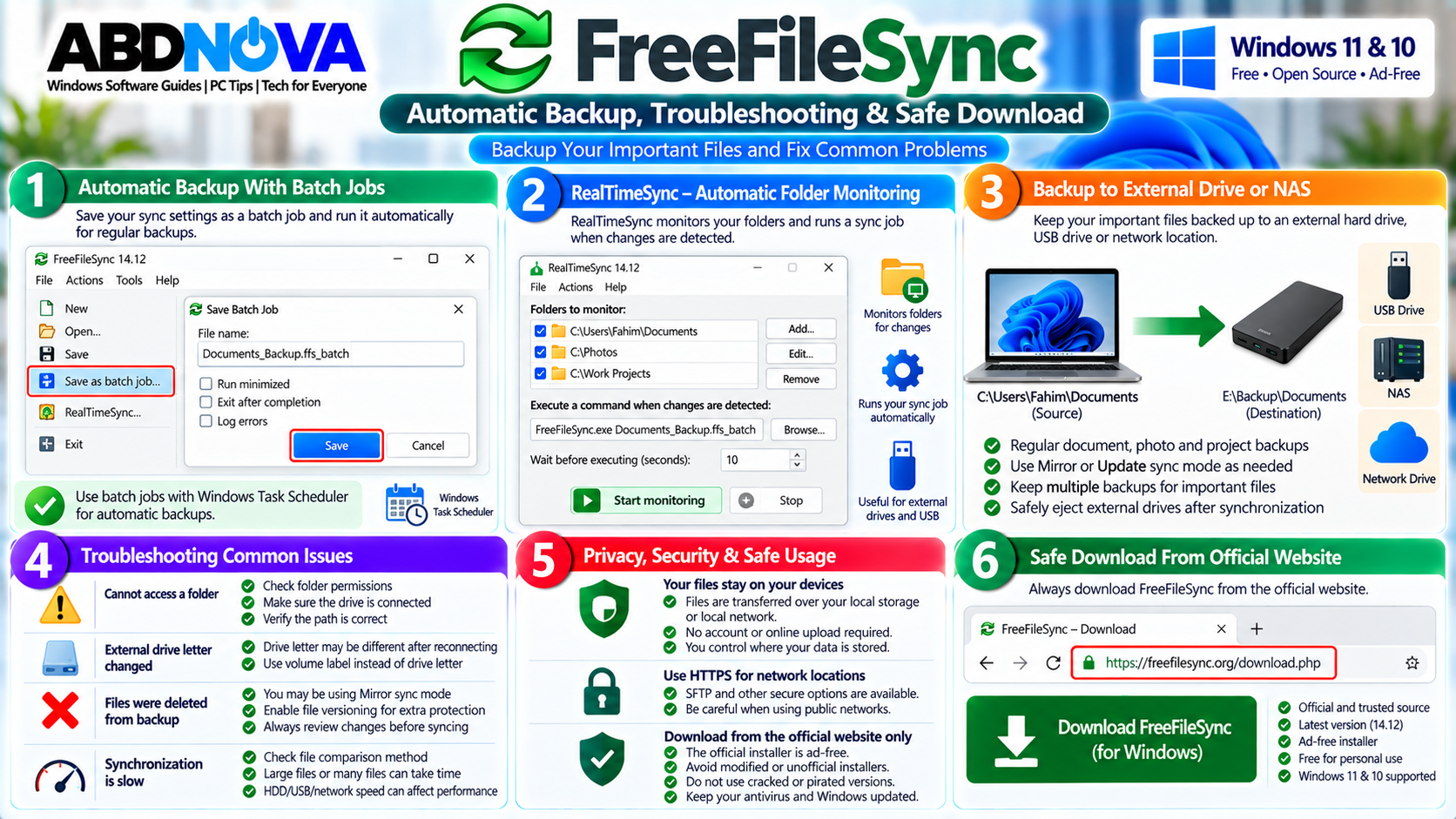 FreeFileSync Automatic Backup Troubleshooting and Safe Download