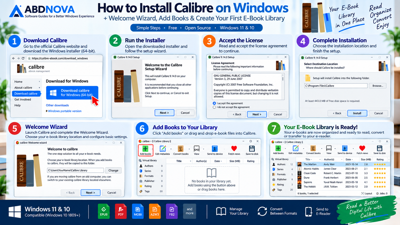 How to Install Calibre on Windows and Complete Welcome Wizard