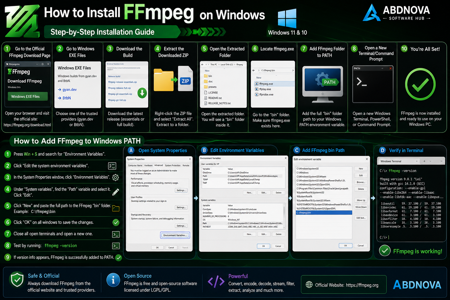 How to Install FFmpeg on Windows and Add FFmpeg to PATH