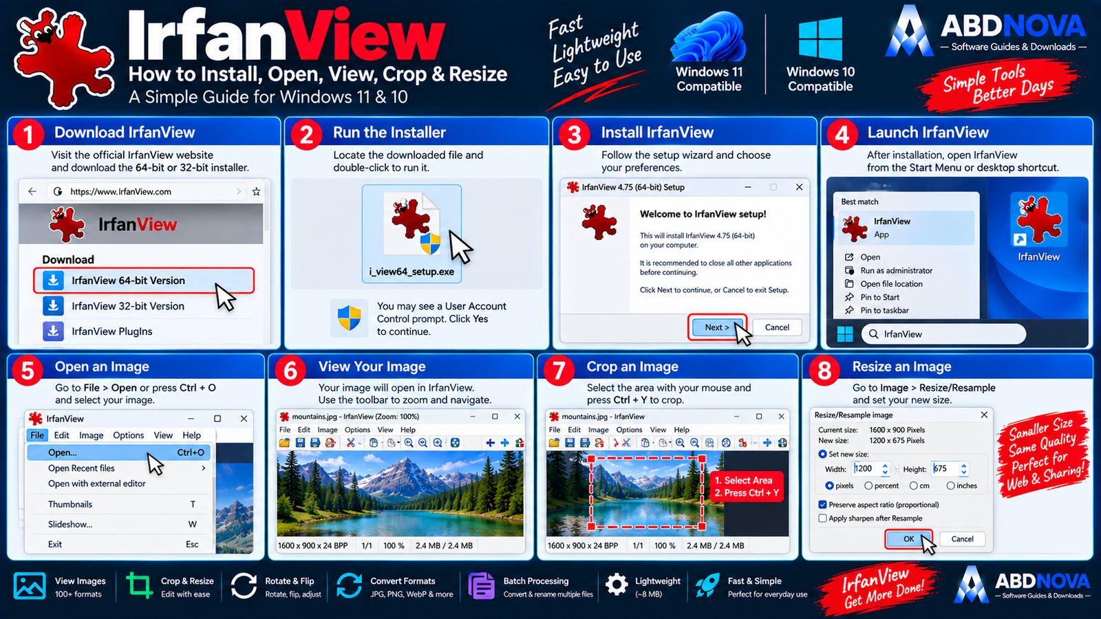How to Install IrfanView on Windows Open View Crop and Resize Images