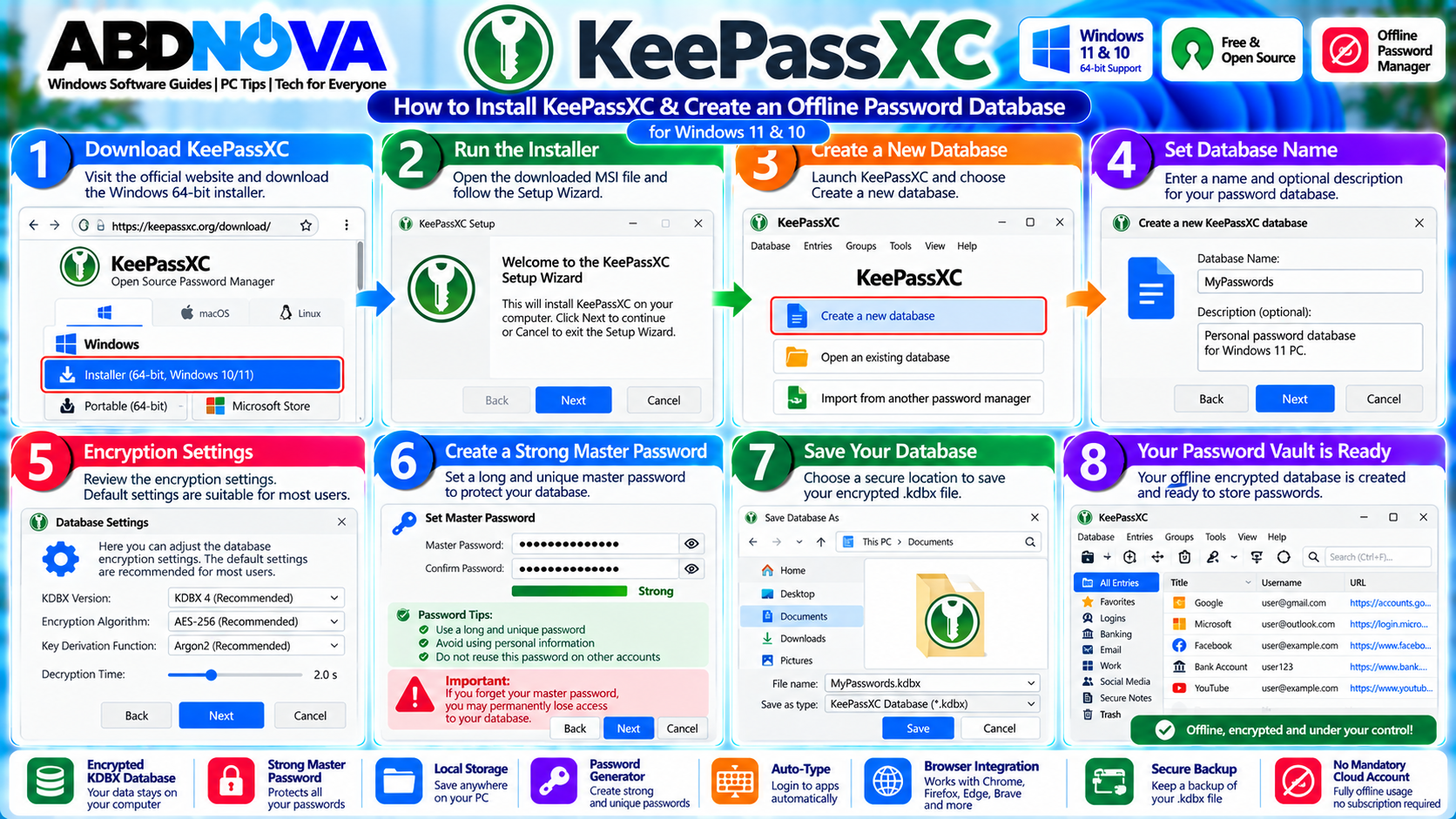 How to Install KeePassXC and Create an Offline Password Database
