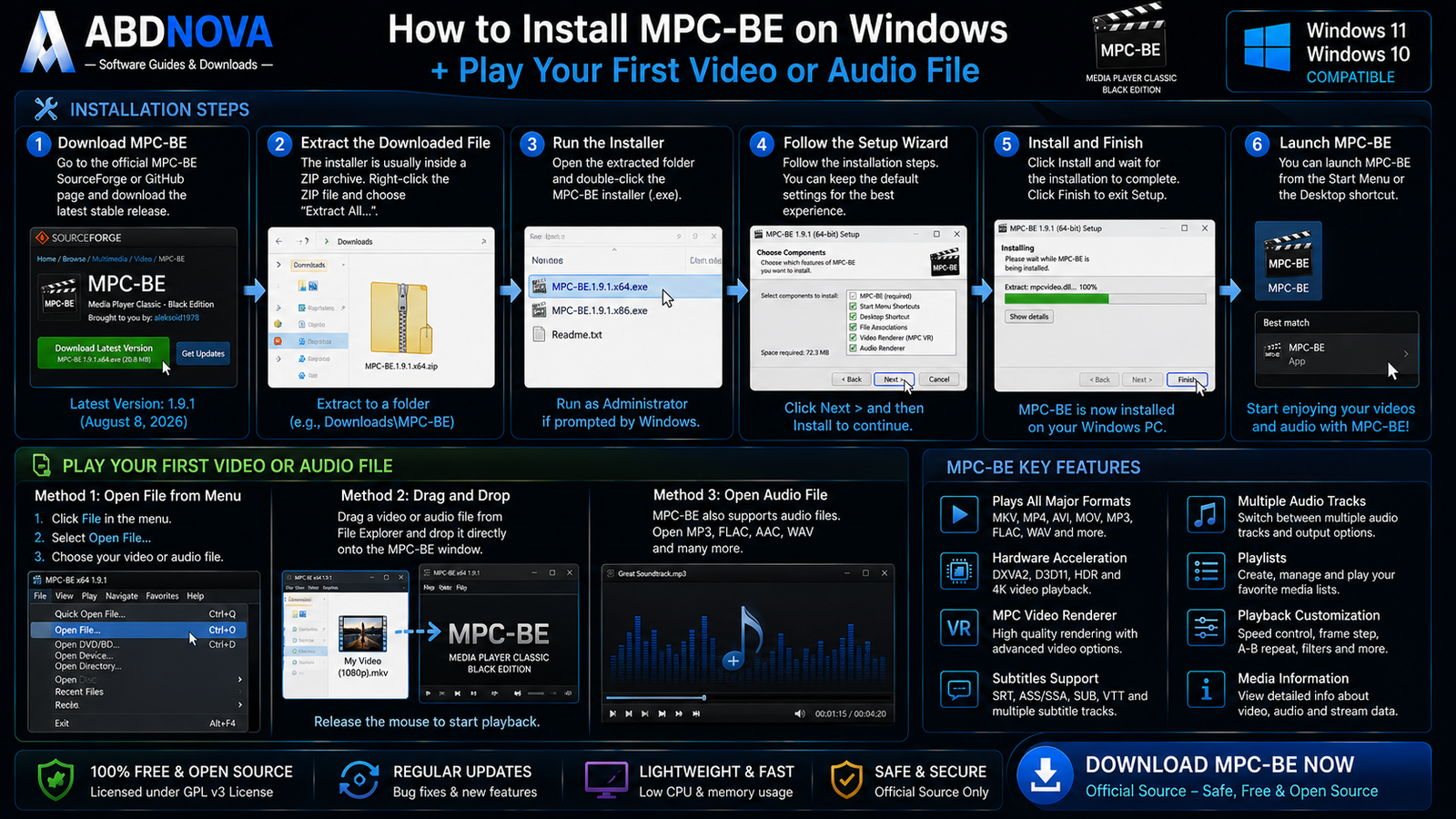 How to Install MPC-BE on Windows and Play Your First Video