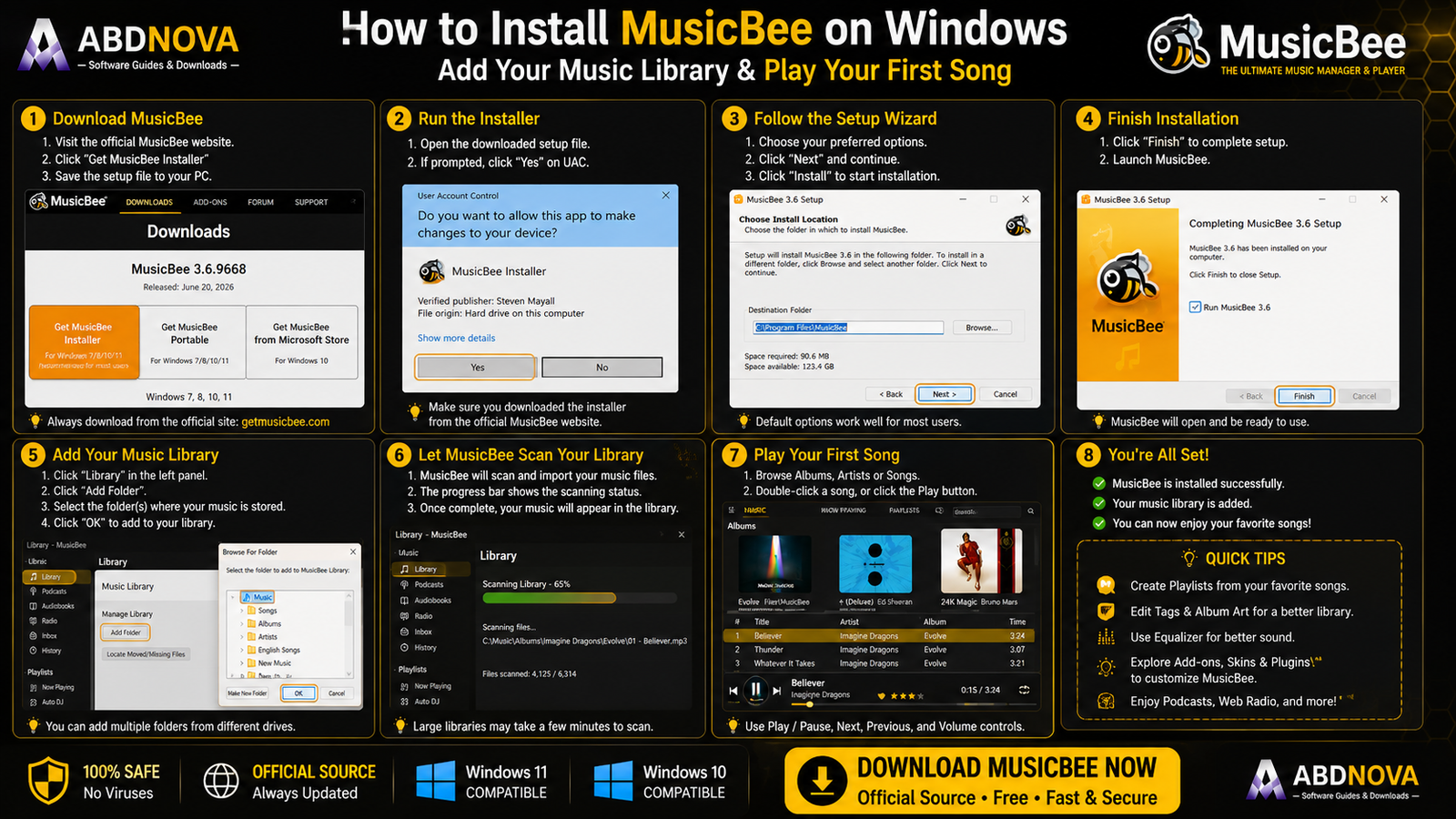 How to Install MusicBee on Windows and Add Your Music Library
