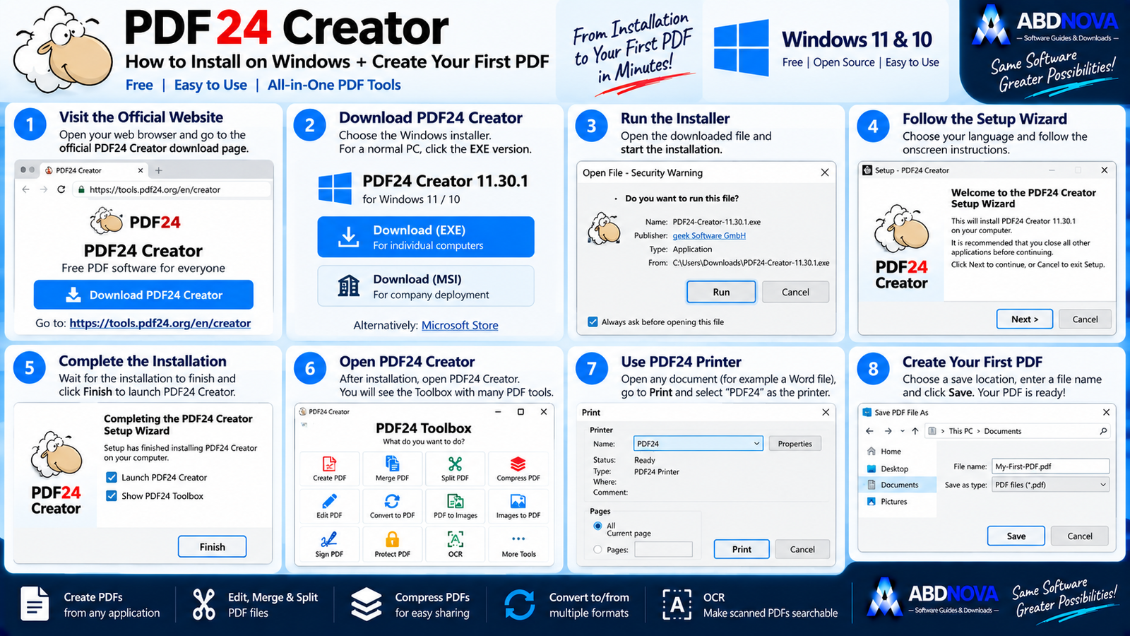 How to Install PDF24 Creator on Windows and Create Your First PDF