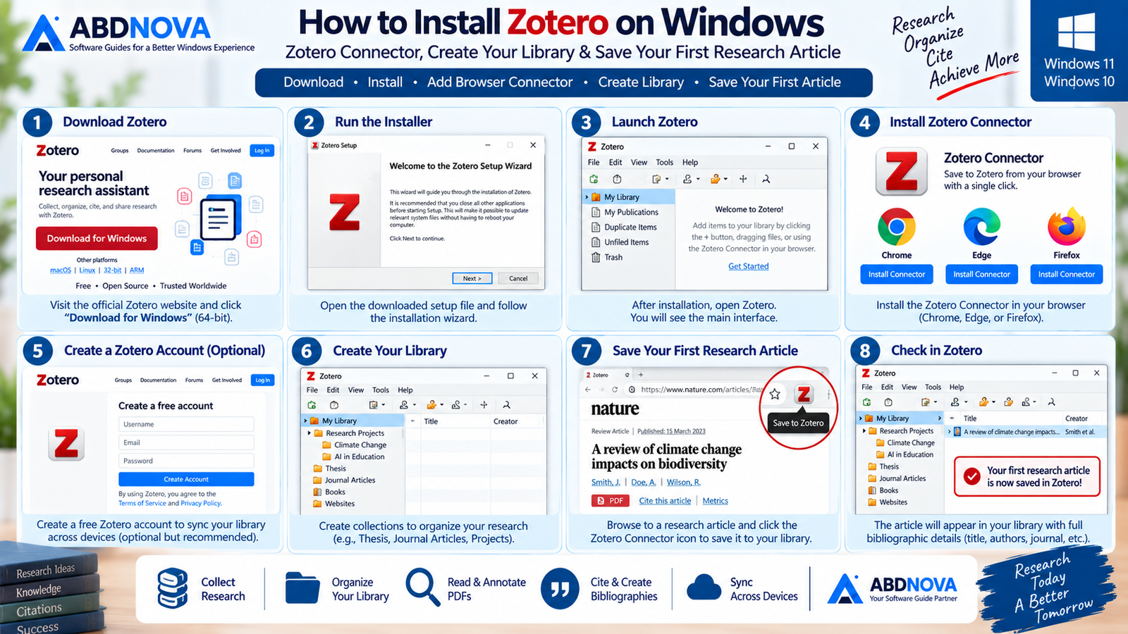 How to Install Zotero on Windows and Zotero Connector