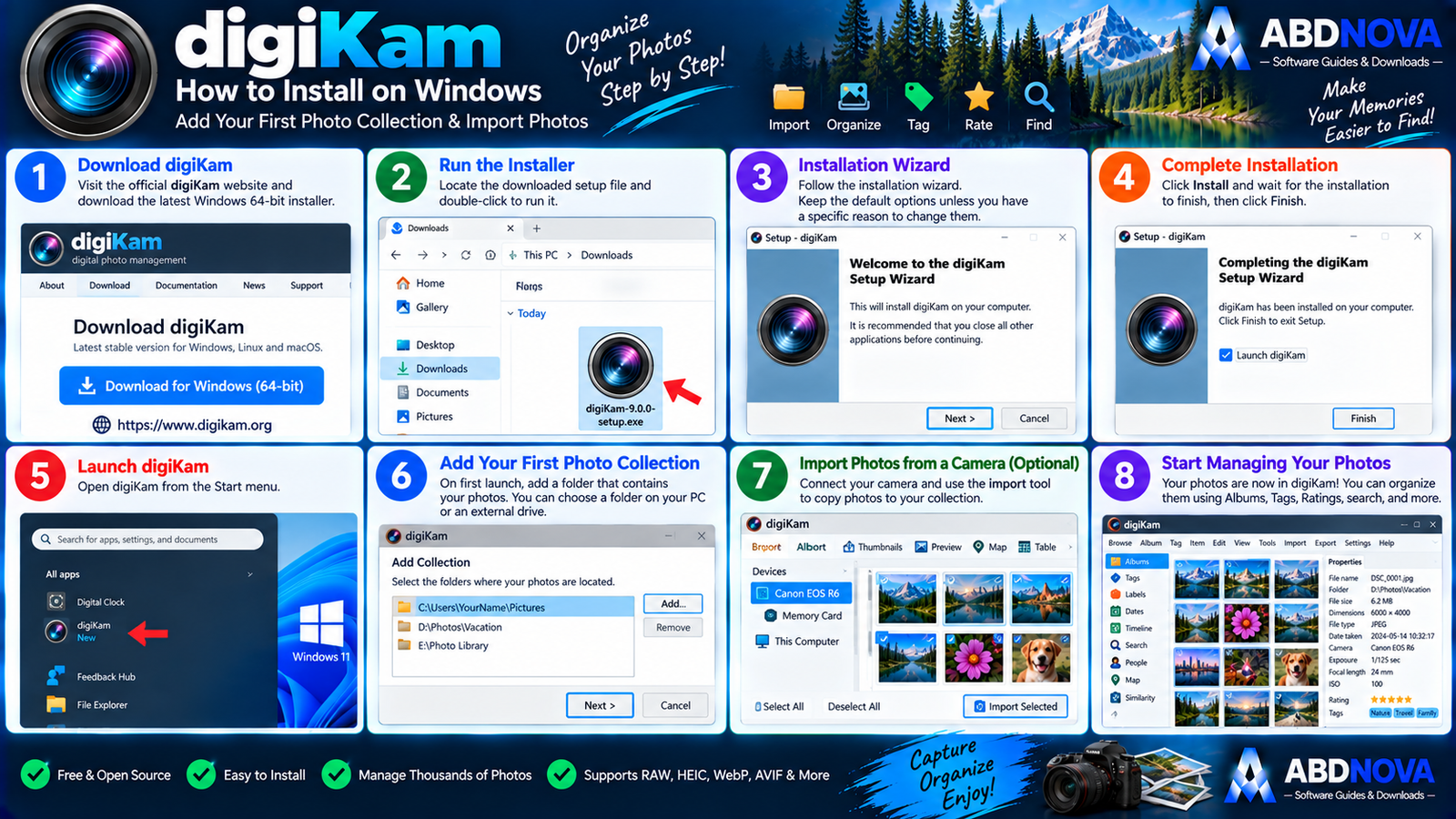 How to Install digiKam on Windows and Add Your First Photo Collection