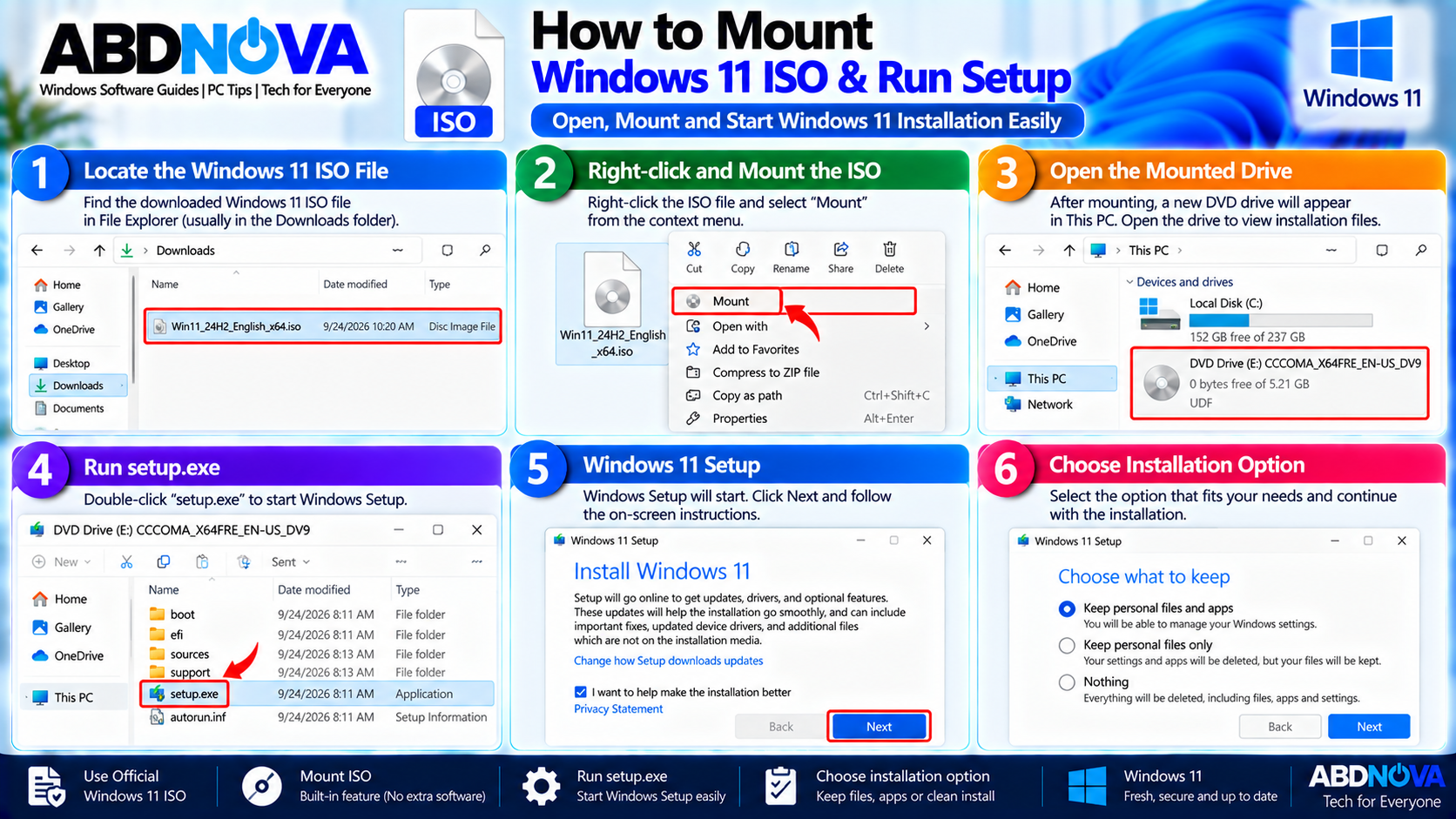 How to Mount Windows 11 ISO and Run Setup