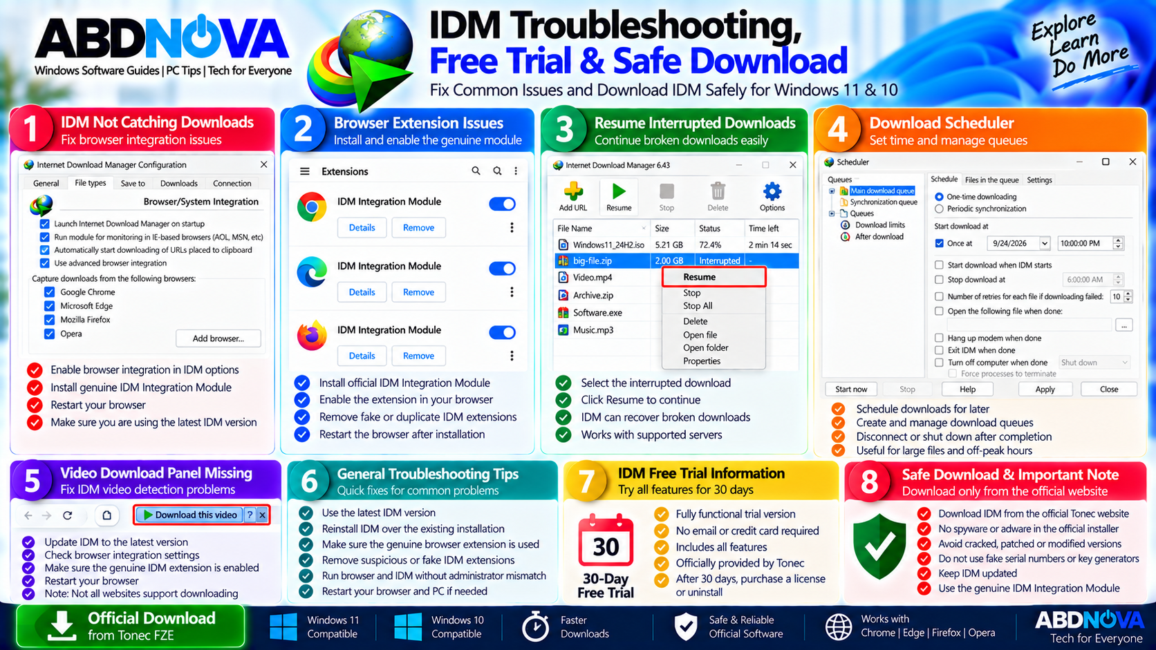 IDM Troubleshooting Free Trial and Safe Download