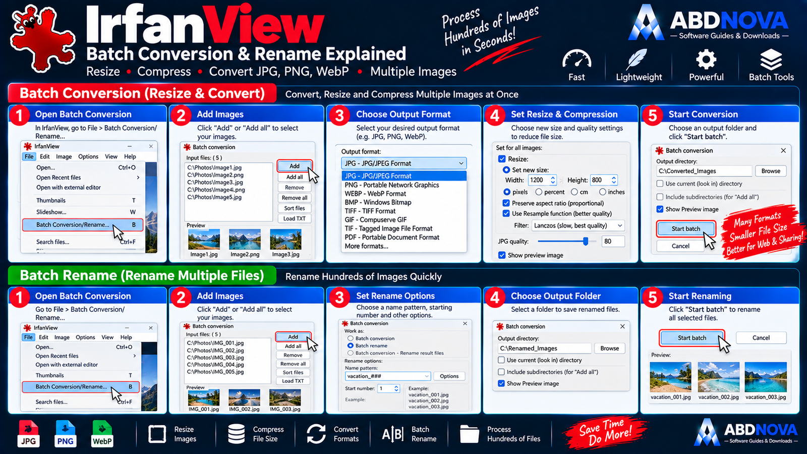 IrfanView Batch Conversion and Rename Resize Convert Compress and More