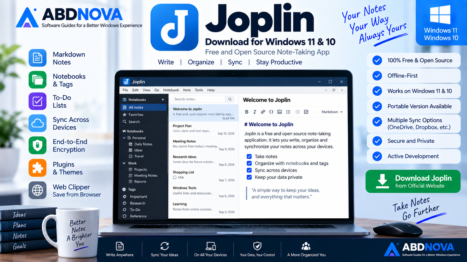 Joplin Download for Windows 11 & 10