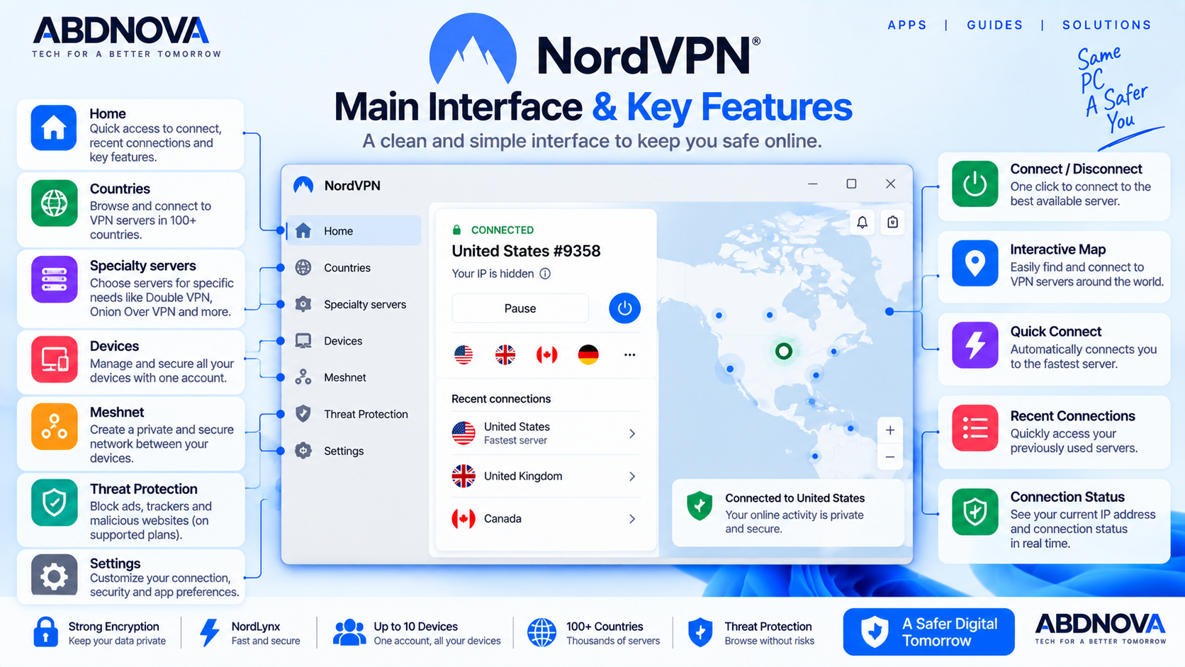 NordVPN Main Interface and Key Features