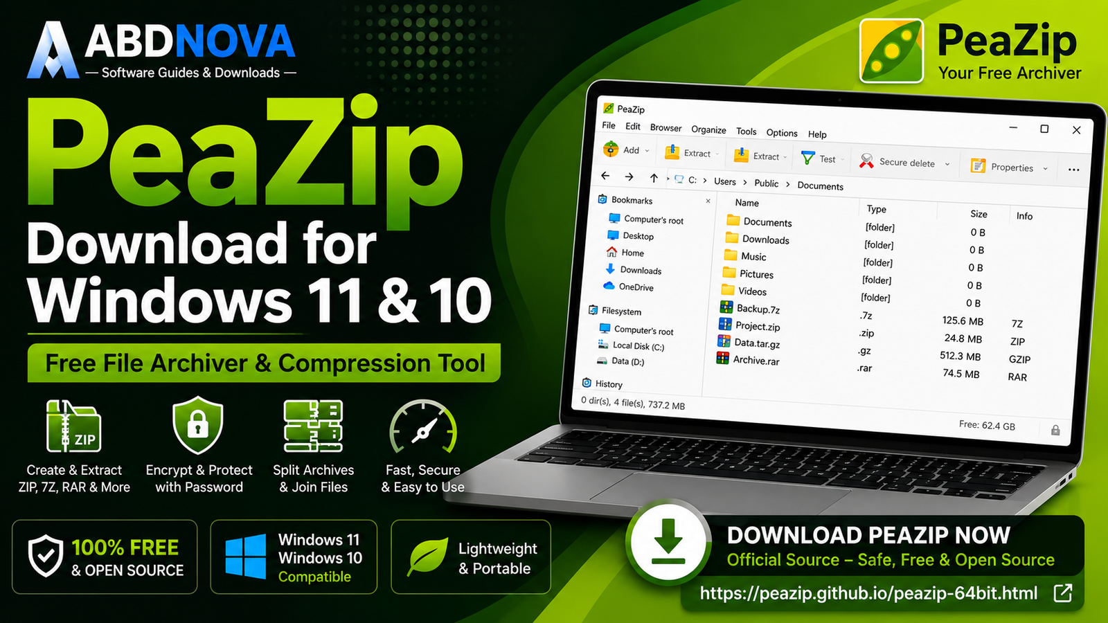PeaZip Download for Windows 11 and 10