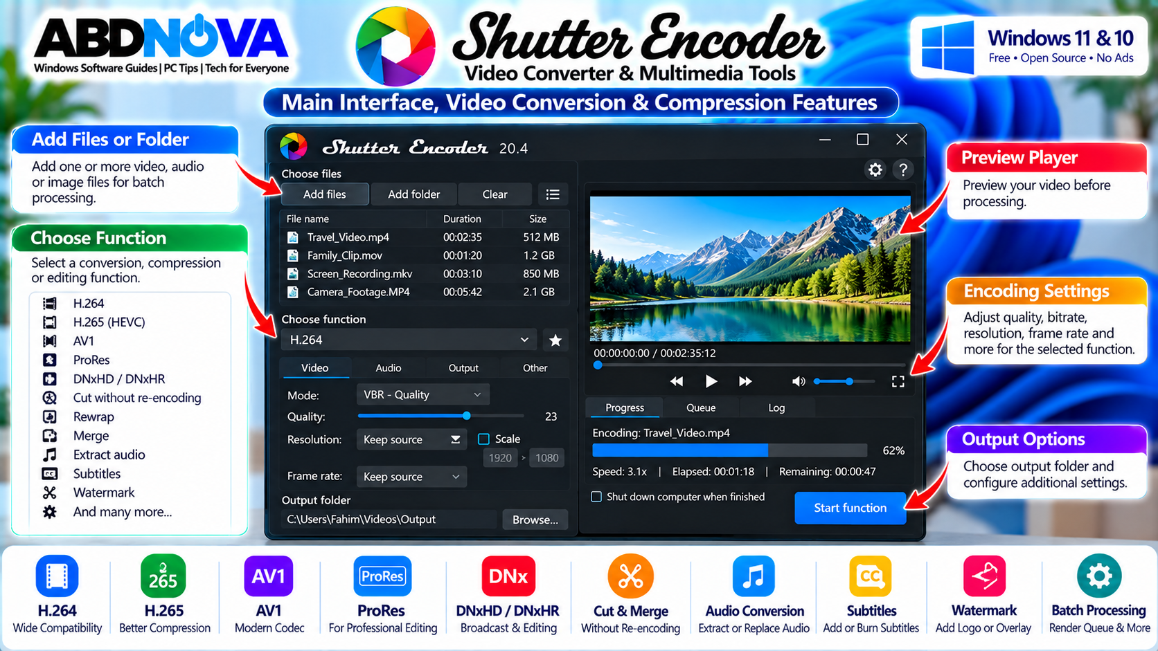 Shutter Encoder Main Interface Video Conversion and Compression