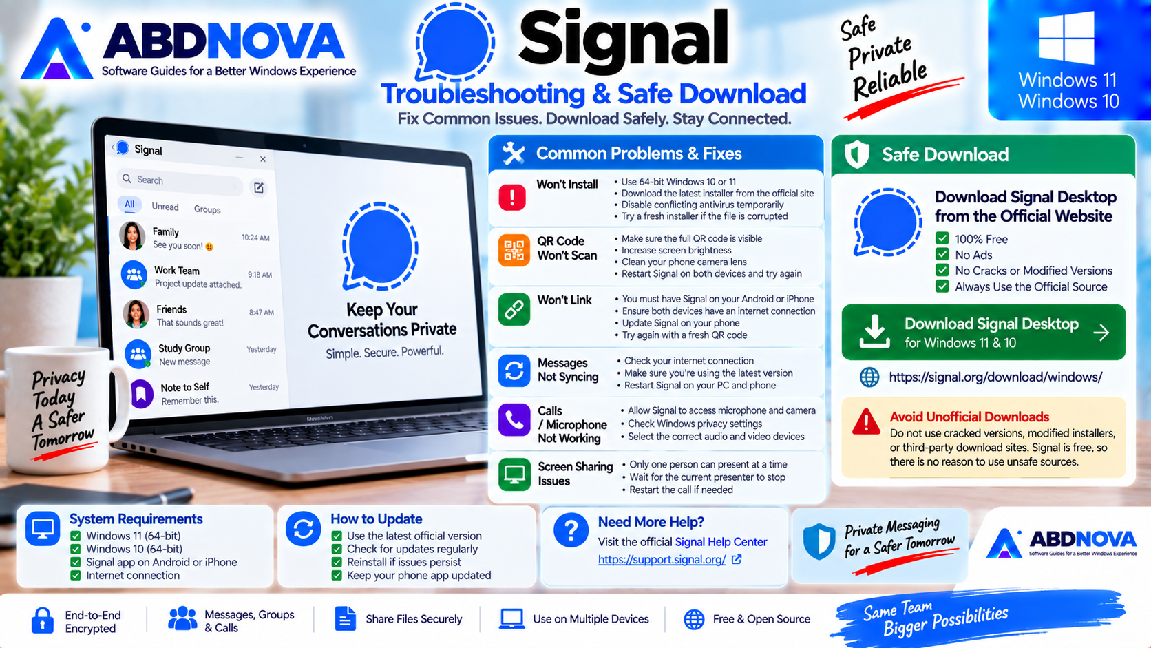 Signal Troubleshooting and Safe Download