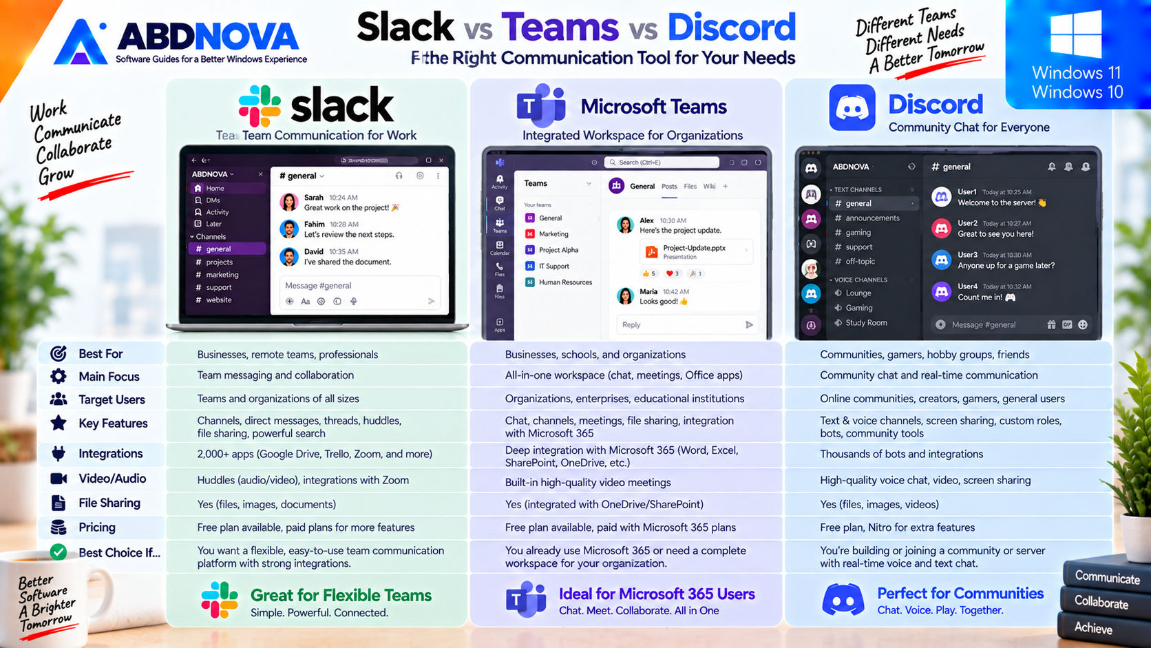 Slack vs Microsoft Teams vs Discord