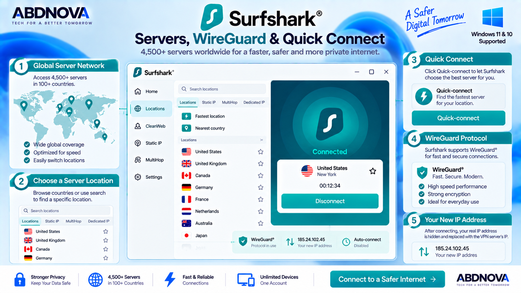 Surfshark Servers WireGuard and Quick Connect