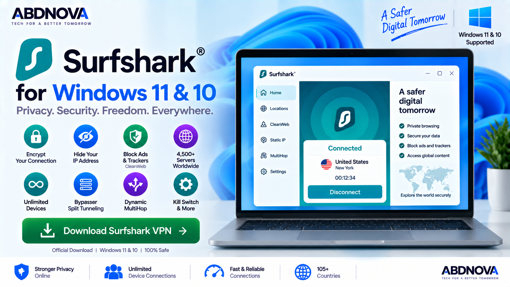 Surfshark VPN for Windows 11 & 10