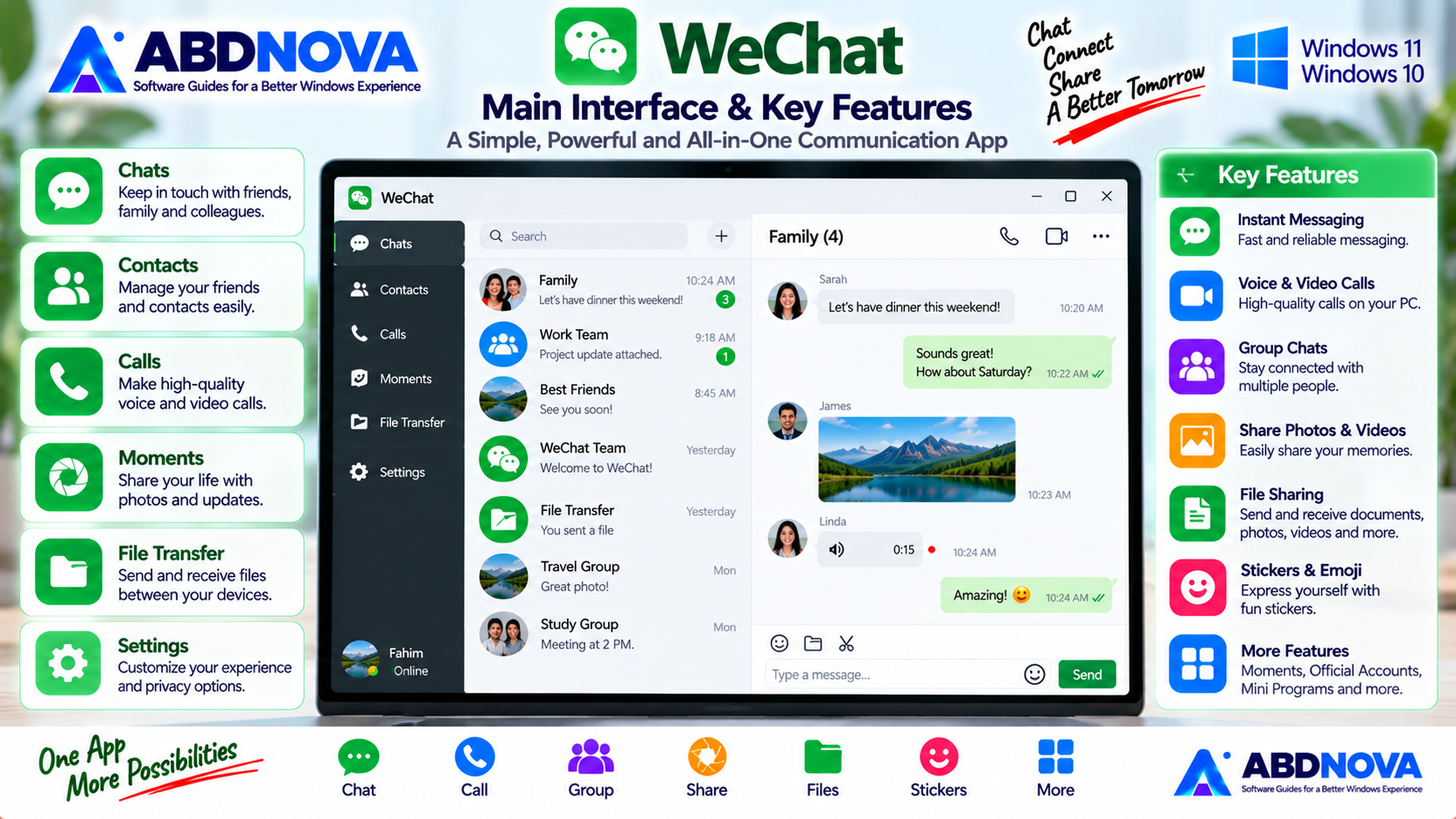 WeChat Main Interface and Key Features