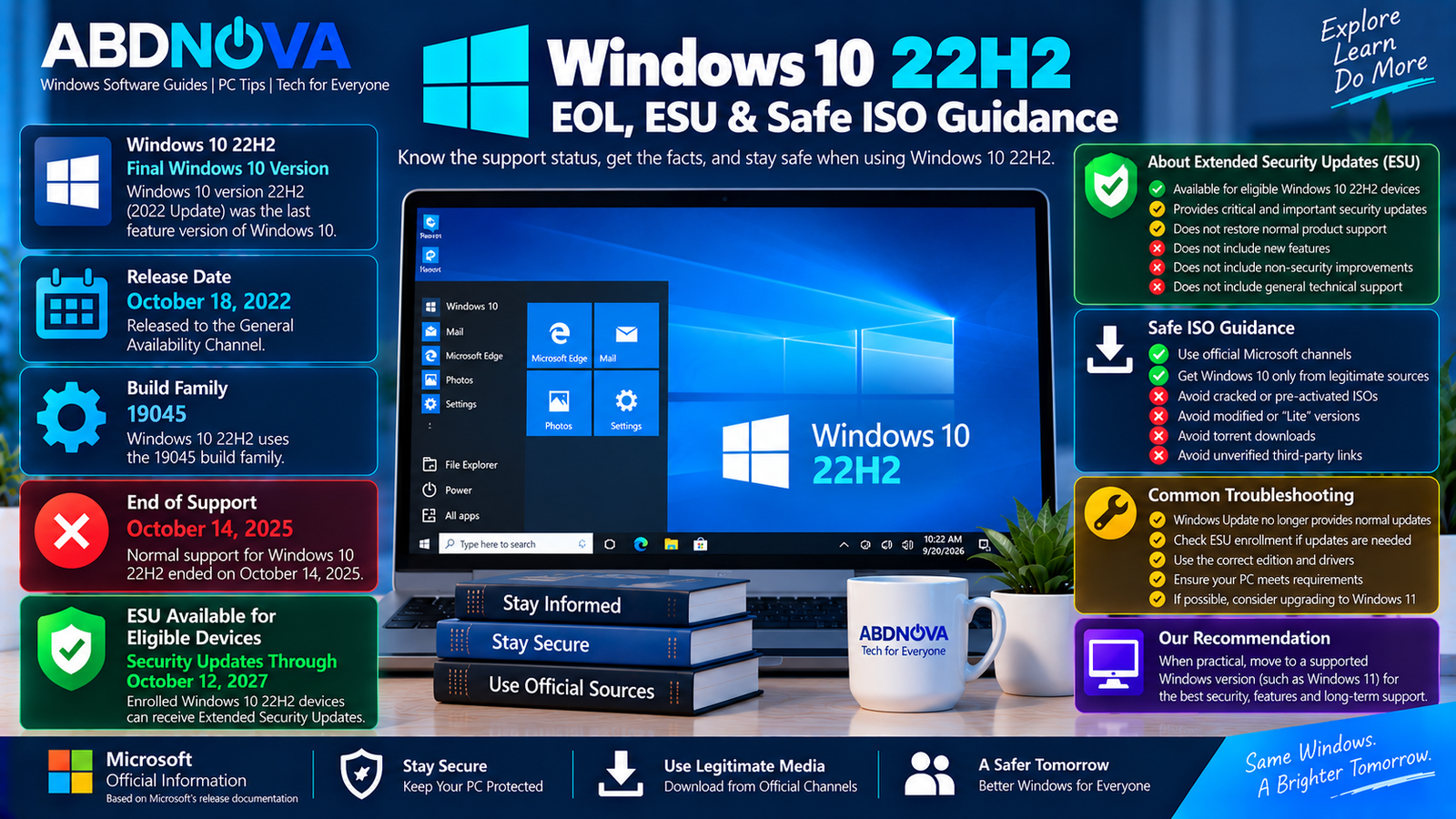 Windows 10 22H2 EOL ESU and Safe ISO Guidance